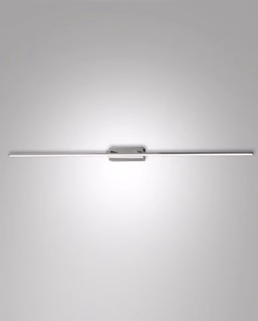 Nala Lampada da Parete LED Integrato 20W 2460lm IP44 3000K Warm White Struttura in Metallo e Metacrilato Colore Cromo Design Moderno 109.5cm