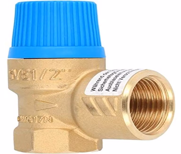 Valvola di sicurezza da 10 bar, 1/2" x 3/4", in ottone, per caldaie fino a 75 kW