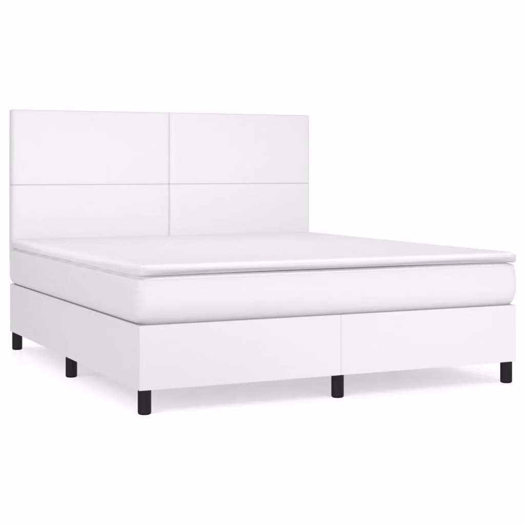 Giroletto a Molle con Materasso Bianco 180x200 cm in Pelle finta