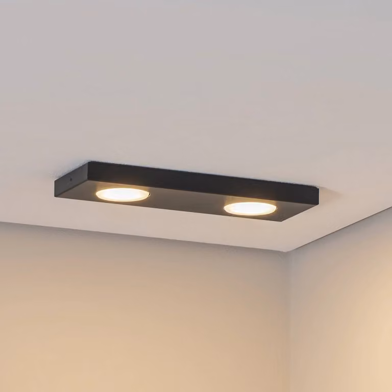 Plafoniera soffitto Hero SIGMA, dimmerabile, Nero, Corridoio, Metallo, Plafoniera