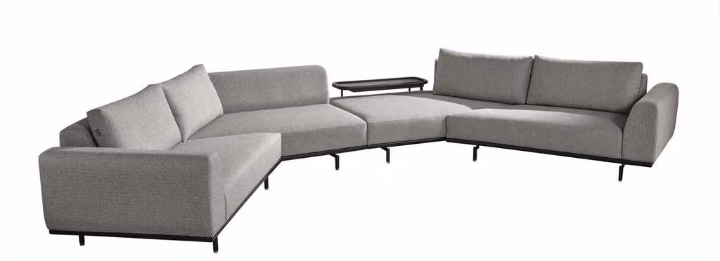 Ecksofa U-Form Wohnzimmer Couch Textil Design grau Modern Luxus