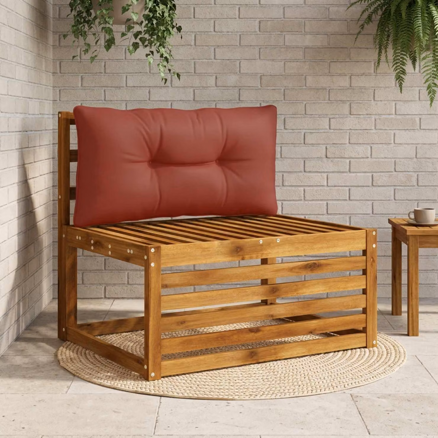 Cuscino per schienale vidaXL PUTTEN in poliestere rosso con rivestimento rimovibile e lavabile