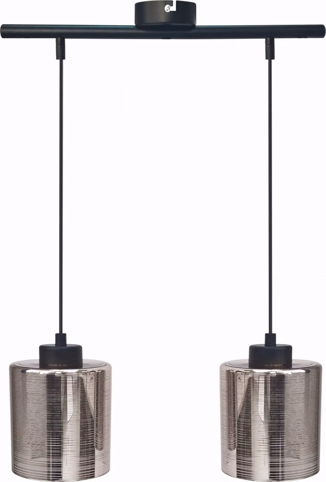 Lampada a sospensione COX nera-cromata 2xE27x60W in vetro, dimensioni: 125x45x12 cm, IP20, Candellux
