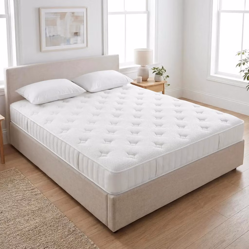 Materasso Ibrido Singolo Costway in Schiuma e Molle a Sacchetto, Colore Bianco, L/P/H: 140 x 200 x 20 cm – 2