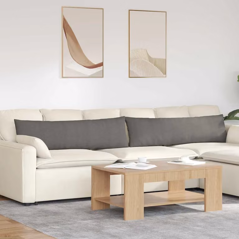 Set di 2 cuscini da divano vidaXL in velluto a coste grigio, L 145 cm x P 40 cm