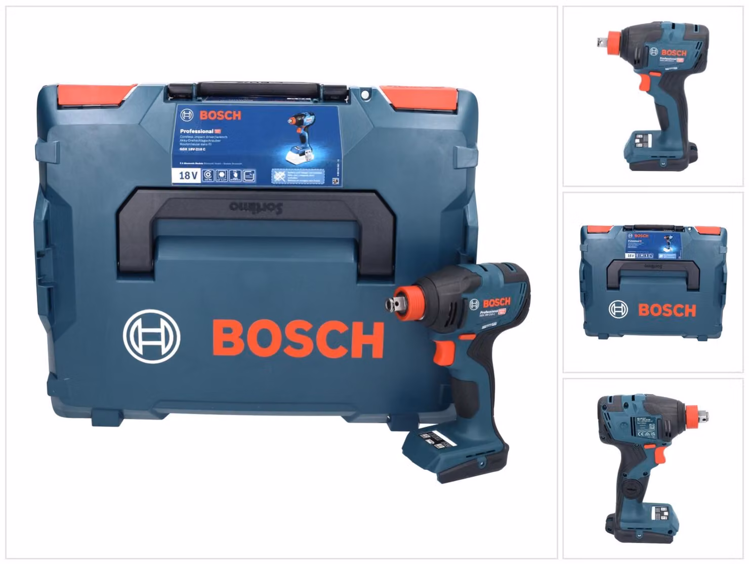 Bosch GDX 18V-210 C Avvitatore a impulsi professionale a batteria 18 V 210 Nm brushless + L-Boxx - senza batteria, senza caricabatterie