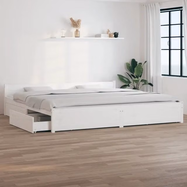 Giroletto con Cassetti Bianco 150x200 cm Super King 3103575