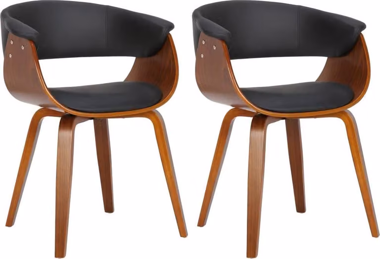 set di 2 sedie da pranzo - sedie da cucina - elevato comfort di seduta | colore: nero