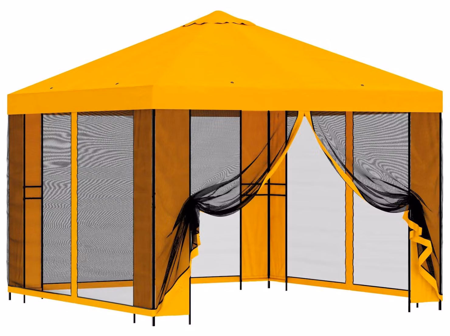 Gazebo da giardino con pareti laterali 3 x 3 m Giallo