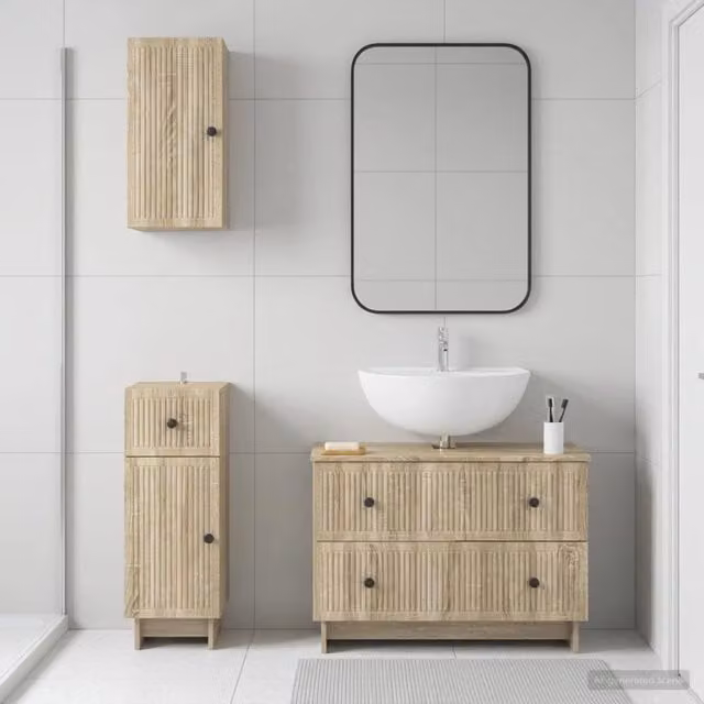Set di armadietti da bagno in 3 pezzi EDE Rovere Sonoma 3417740
