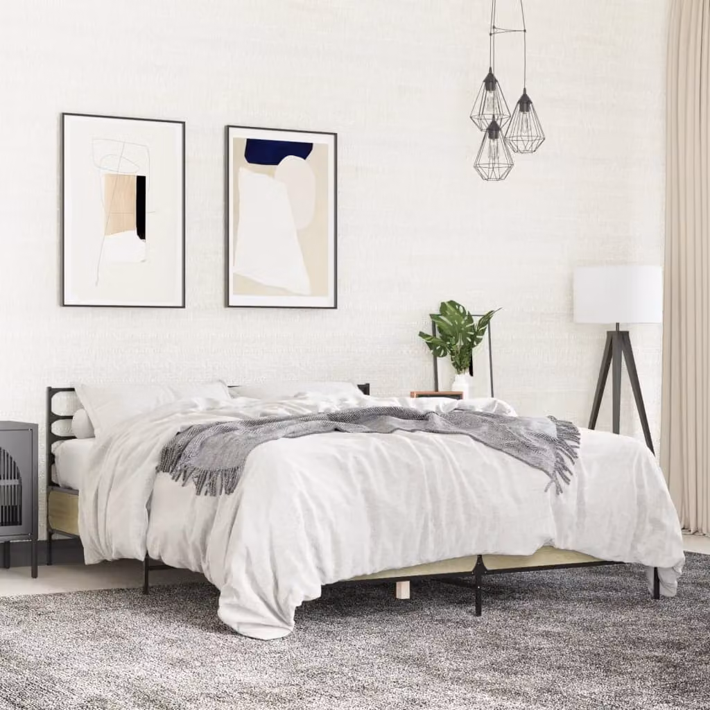 Giroletto vidaXL in Rovere Sonoma e Metallo, L/P: 150 x 200 cm