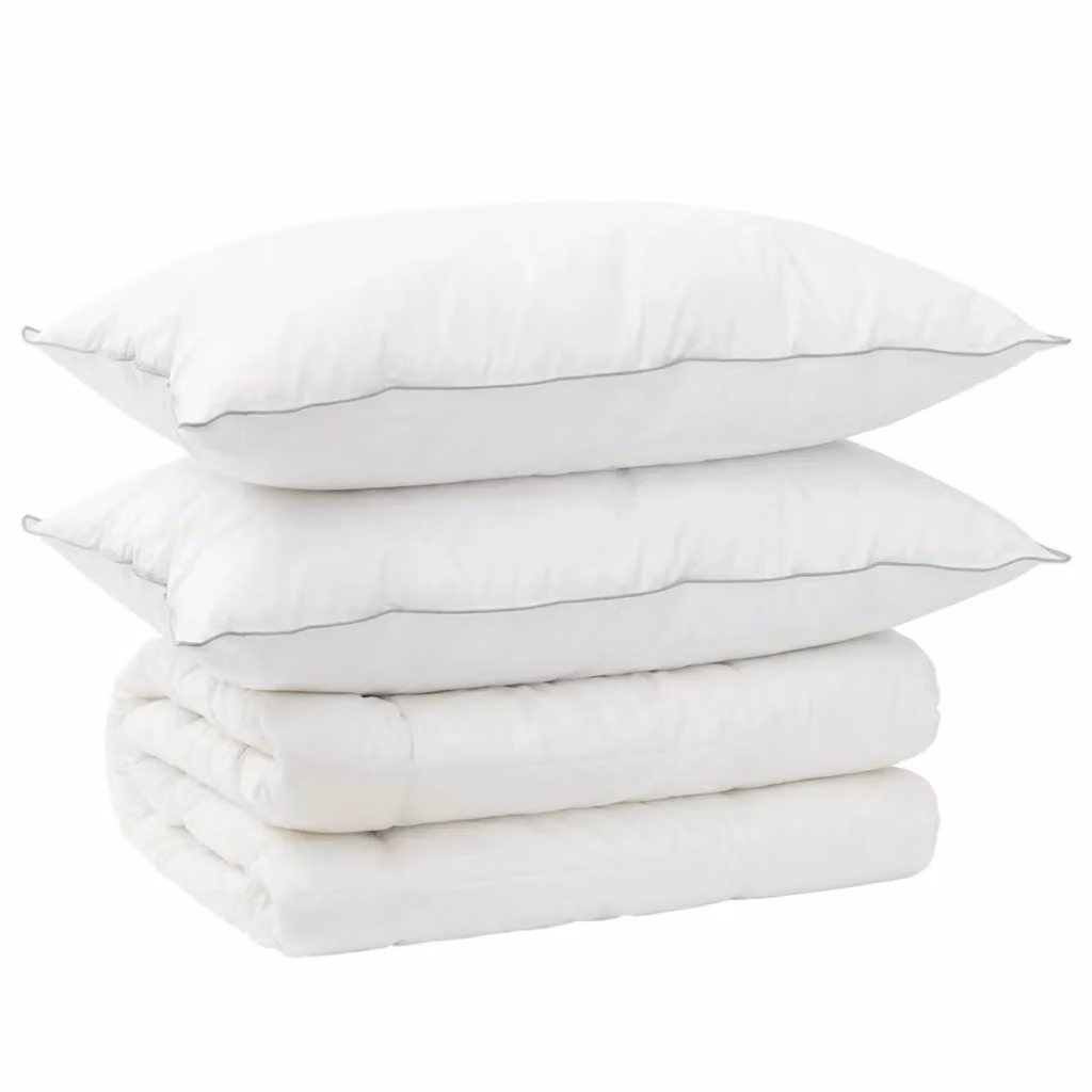 Set di piumone e cuscini 3 pz vidaXL in lana e cotone bianco per inverno, 450 GSM, L: 240 cm, P: 200 cm – 2