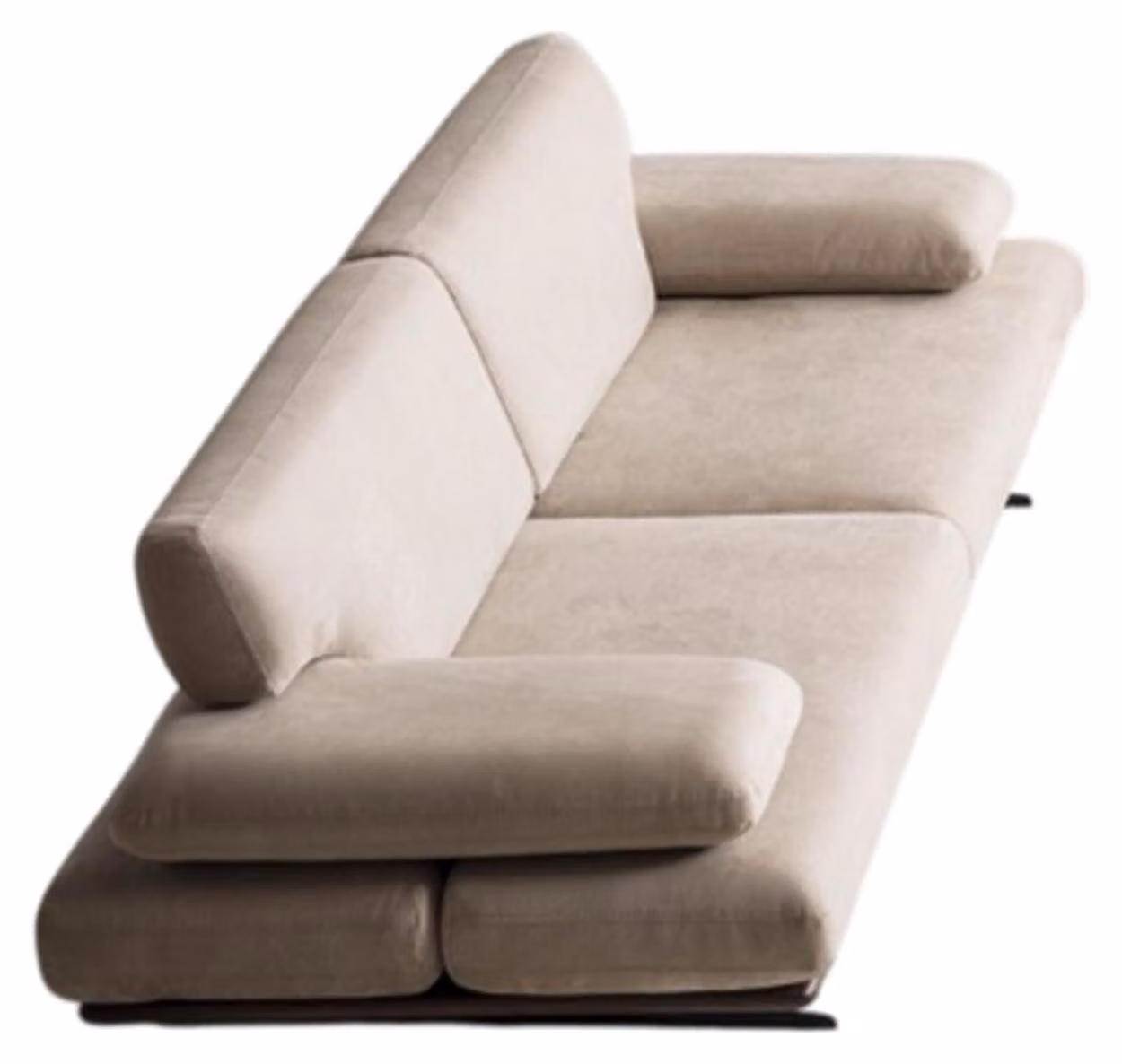 Luxuriöses Beiges Stoffsofa Designer Wohnzimmer 3-Sitzer Edle Couch
