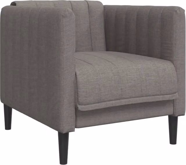 Poltrona Relax Recliner Moderna in Tessuto Grigio con Braccioli e Struttura in Legno