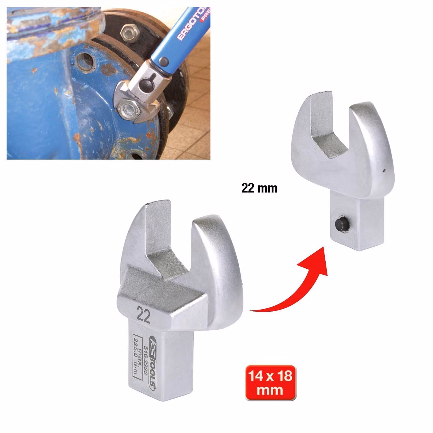 KS TOOLS 14x18 mm Chiave combinata 22 mm - 516.2222