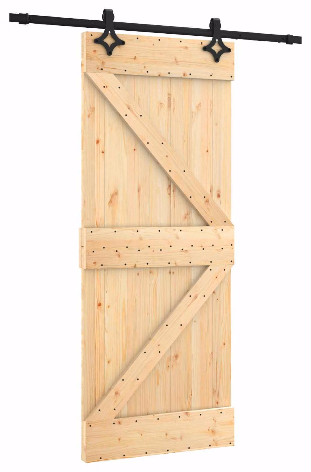 Porta scorrevole Naturale e Nero 85 x 210 cm