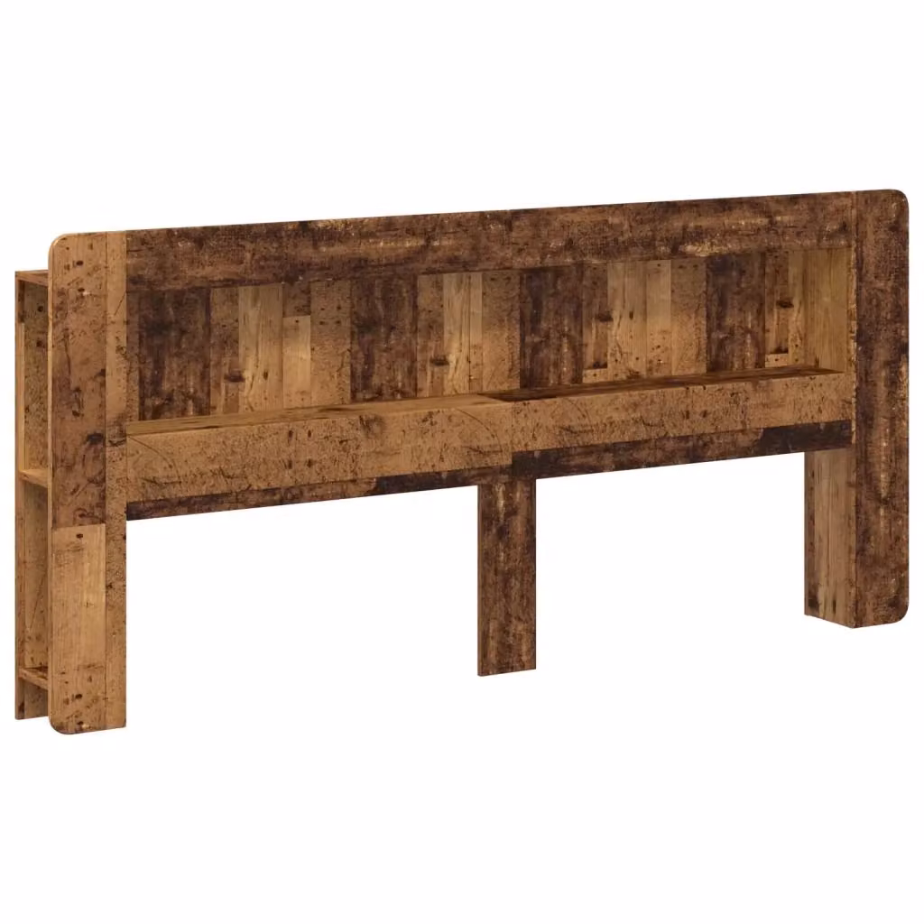 Testata del letto moderna vidaXL in legno ingegnerizzato marrone con ripiano integrato e scomparti laterali – 2