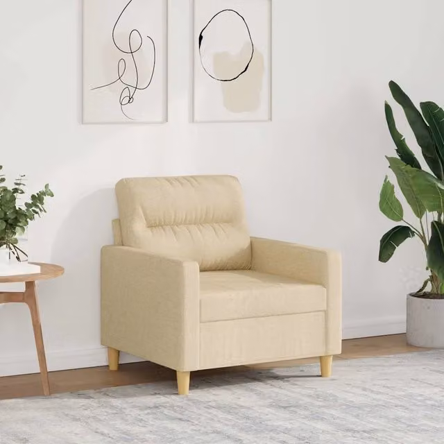 Poltrona Crema 60 cm in Tessuto 359221