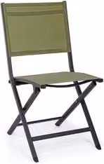 Sedia pieghevole da esterno Elin in alluminio verniciato e textilene, colore antracite e verde – 1