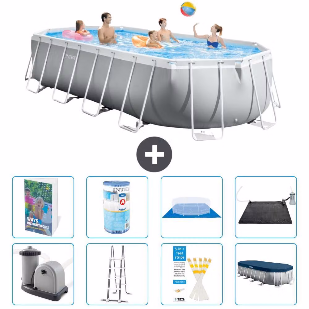 Piscina ovale con struttura Prisma - 610x305x122 cm - 7 pezzi - Modello S619
