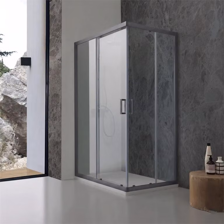 Box doccia 80x120 scorrevole vetro trasparente gun metal | City