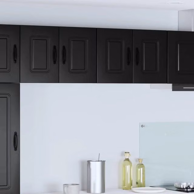 Set di 2 pensili da cucina moderni vidaXL in legno nero opaco L/P/H: 60 x 31 x 40 cm – 1