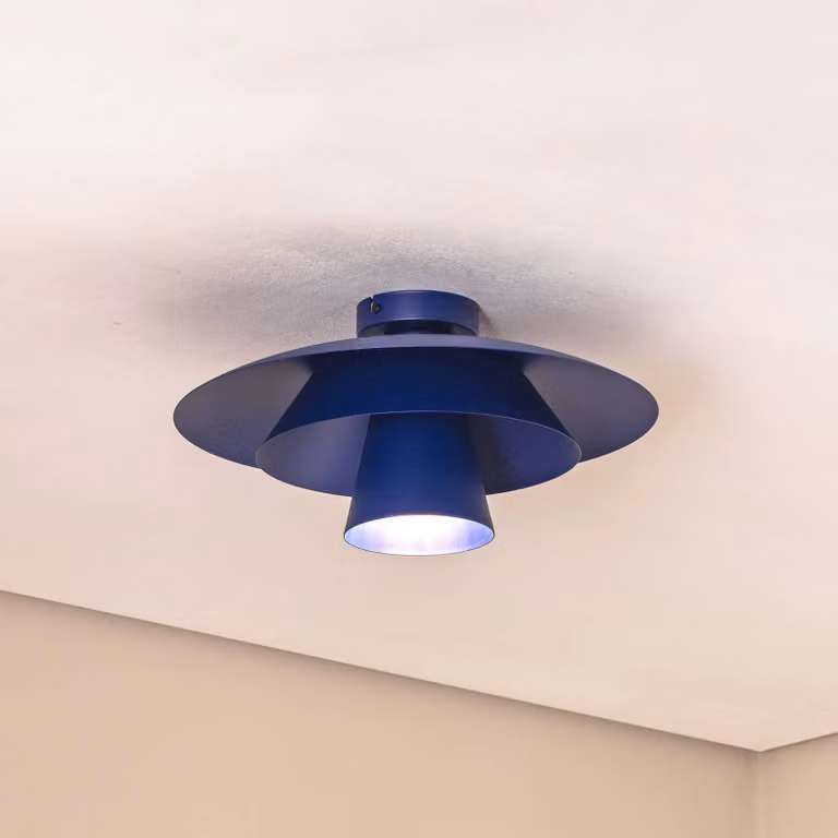 Plafoniera soffitto Plato Luminex, dimmerabile, Blu, Soggiorno / Sala da pranzo, Metallo, Moderno, Plafoniera