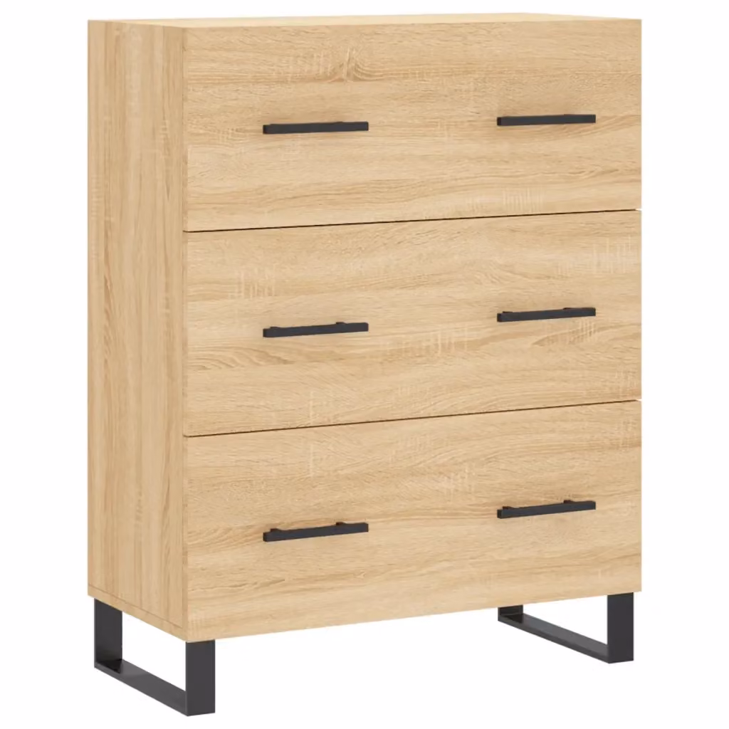 Credenza vidaXL in Legno e Metallo Colore Marrone Rovere L: 69,5 cm, P: 34 cm, H: 90 cm – 2