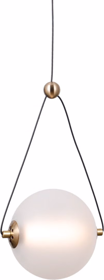 Lampada a sospensione moderna per cucina soggiorno sfera in vetro opalino oro colore caldo LED 6W RASTIA Italux