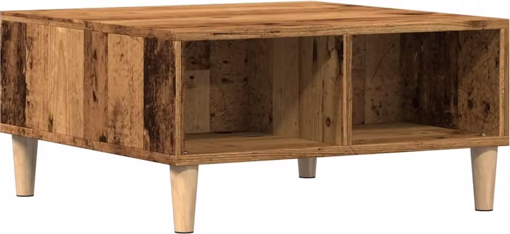 Tavolino da Salotto Legno Antico 60x60x30 cm Legno Multistrato