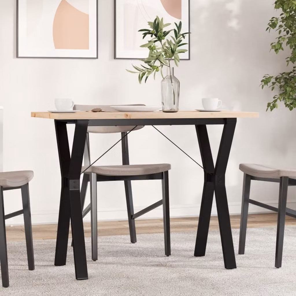 Maison Exclusive - Tavolo da Pranzo Telaio a Y 100x50x75,5 cm Legno Pino e Acciaio