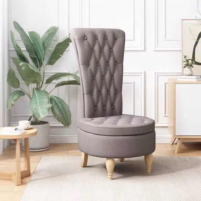 Fauteuil à pantoufle Taupe 56,5 x 70 x 110 cm tissu