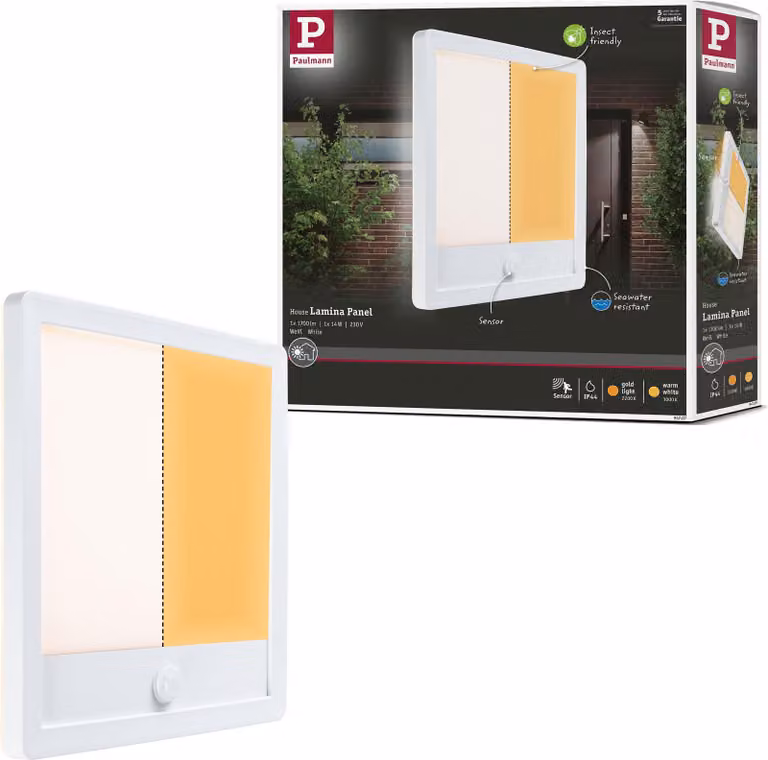 Paulmann Pannello LED per esterni Lamina Rilevatore di movimento crepuscolare (IR) amico degli insetti
