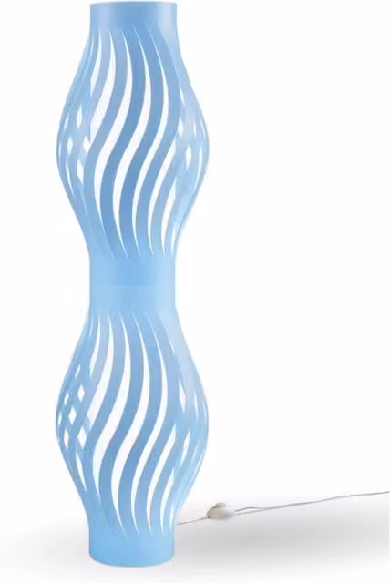Piantana moderna Helios Linea Zero blu con 2 luci E27, Altezza: 123 cm – 1