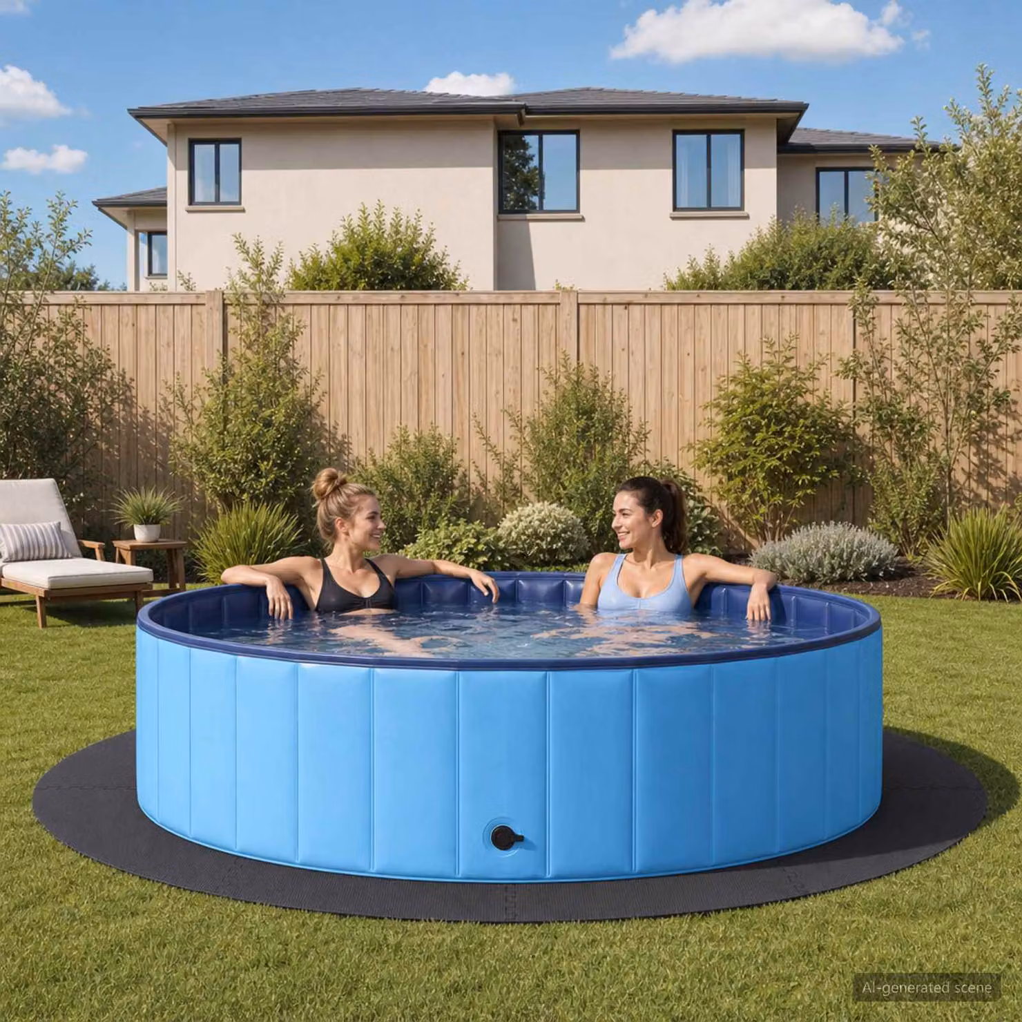 Set di 16 tappetini per piscina rotondi vidaXL in schiuma EVA nero, Ø 235 cm