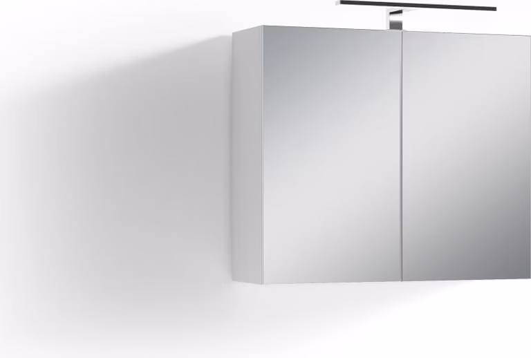 byLIVING Armadio a specchio Spree, larghezza 70 cm, con illuminazione a LED, con interruttore e scatola per prese, mobile da bagno con ante a specchio