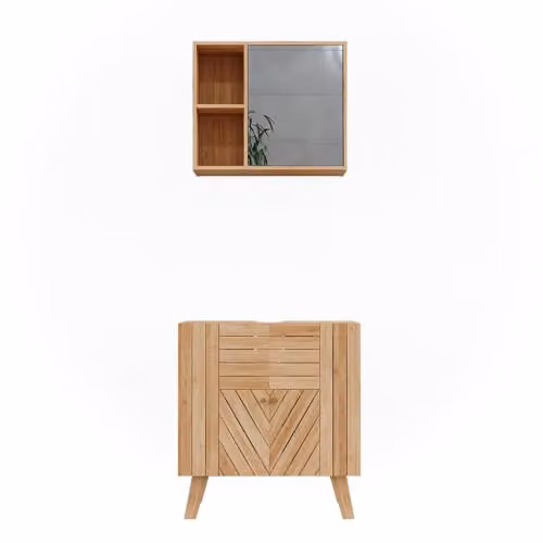 Vicco Set di mobili da bagno Lucie, Bambù 60 cm