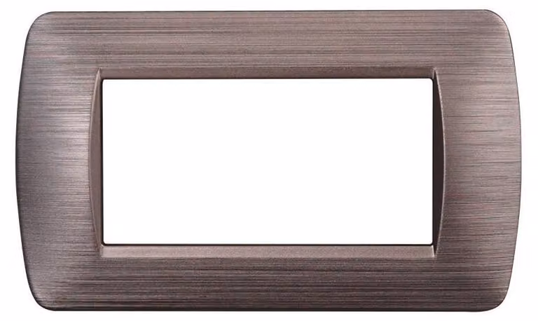 ETTROIT Placca Plastica 4posti 4P Colore Bronzo Satinato Compatibile Con Bticino Living Light - LN85410