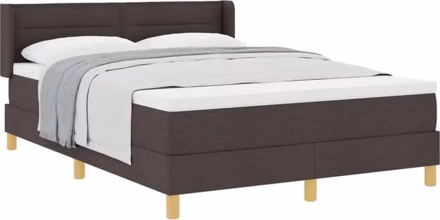 Letto a molle con materasso vidaXL in tessuto marrone con struttura in legno e MDF L/P: 160 x 200 cm