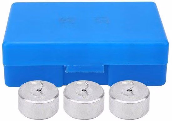 Pesi di calibrazione - Pesi pendolari metallici - 10 pezzi - 50g - Materiale didattico sperimentale