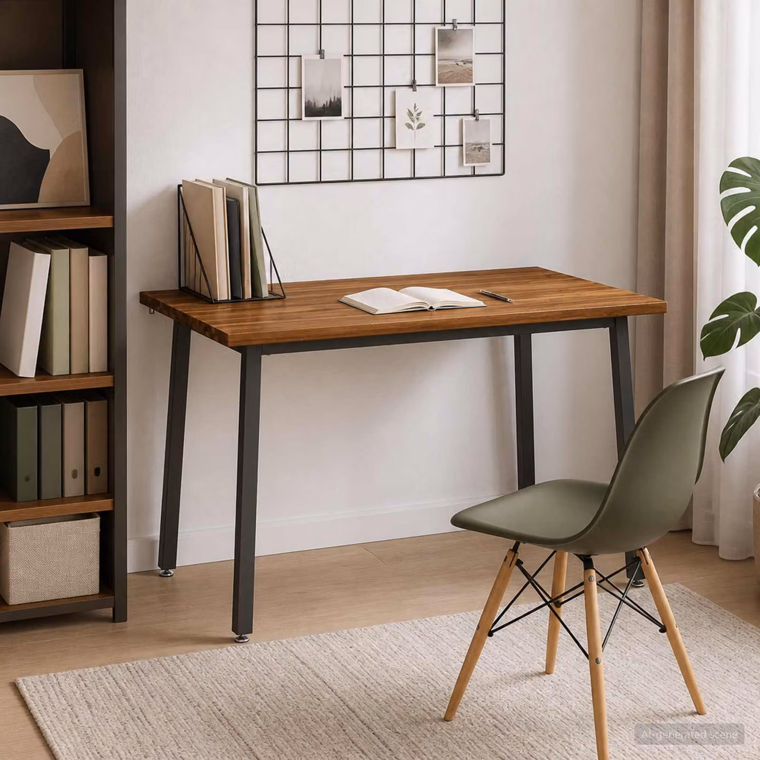 Tavolo da pranzo rettangolare vidaXL in legno di acacia massello, Colore Naturale e Caffè, L 120 x P 80 x H 75 cm