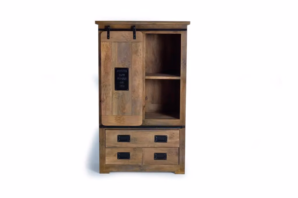 Armadio con ante scorrevoli Giner y Colomer in legno di mango e metallo marrone L: 150 cm, P: 58 cm, H: 90 cm – 2