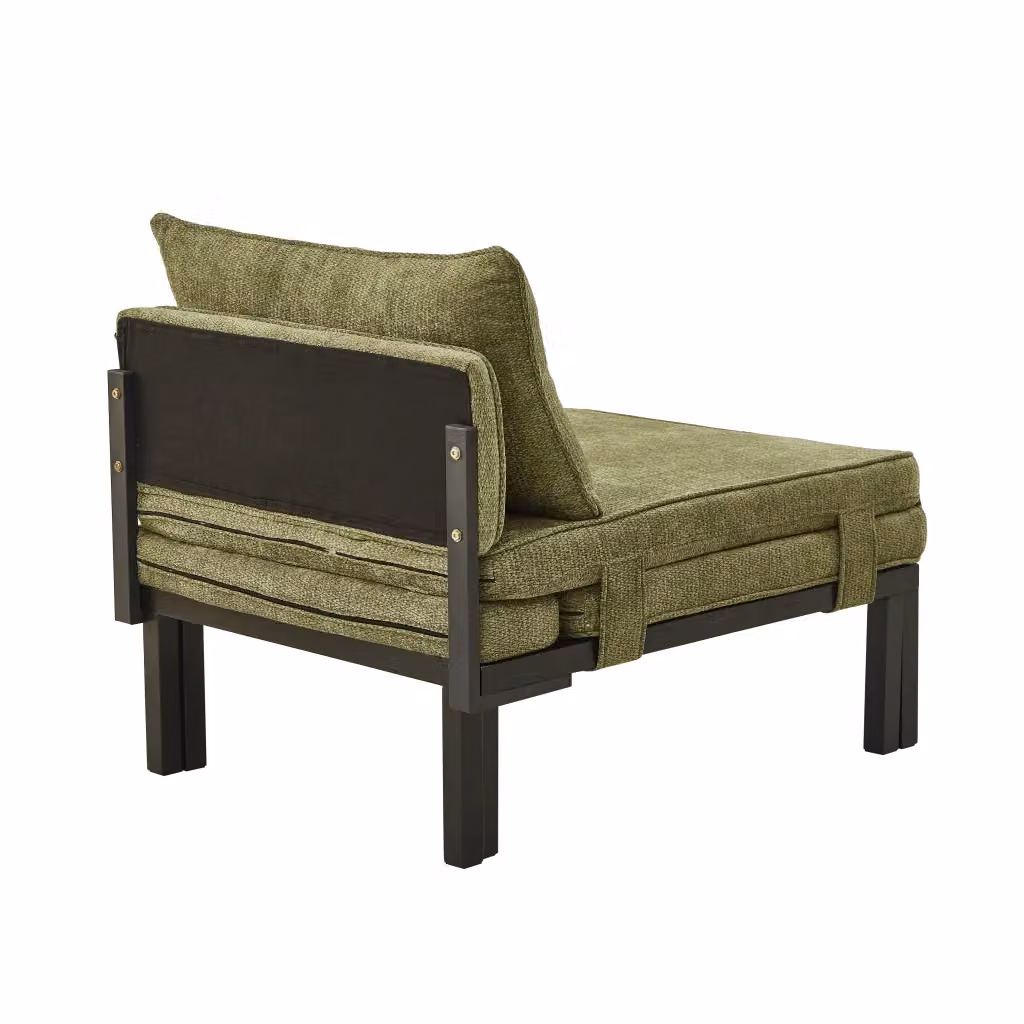 Letto pieghevole singolo salvaspazio Chicfurn in velluto verde con ricarica USB e tipo C – 2