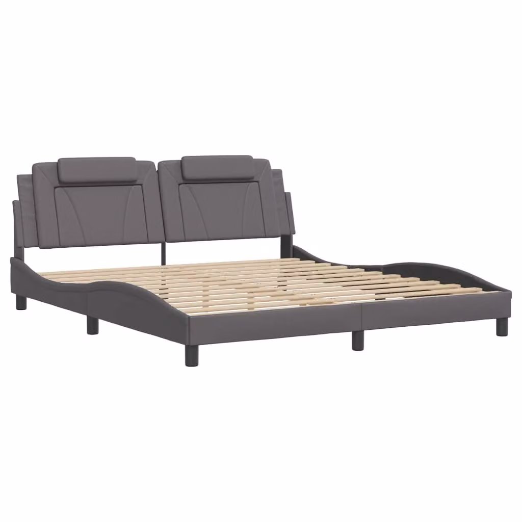 Giroletto Viana senza Materasso Grigio 180x200 cm in Pelle finta