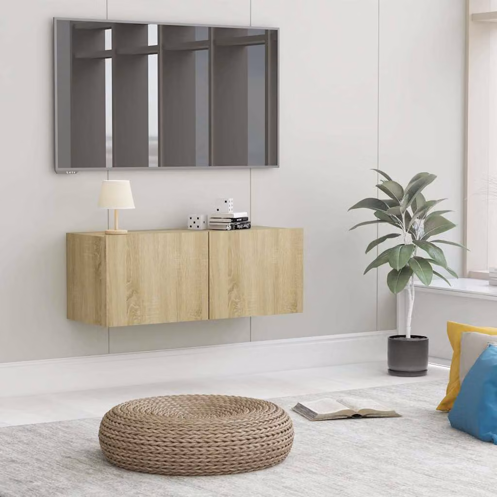 Mobile Porta TV vidaXL Rovere Sonoma in Legno, Colore Marrone, L 80 x P 30 x H 30 cm