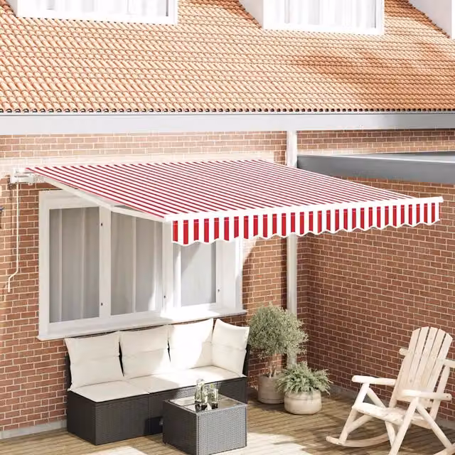 Tenda retrattile Rosso e Bianco 300 x 250 cm 3329981