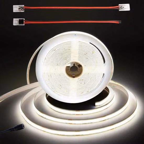 Strisce LED 5 m - 24 V CC COB 4000 K bianco - dimmerabili - 480 LED/m - CRI 90 - molto luminose - senza zone d'ombra - flessibili - per casa e ufficio - kit fai da te