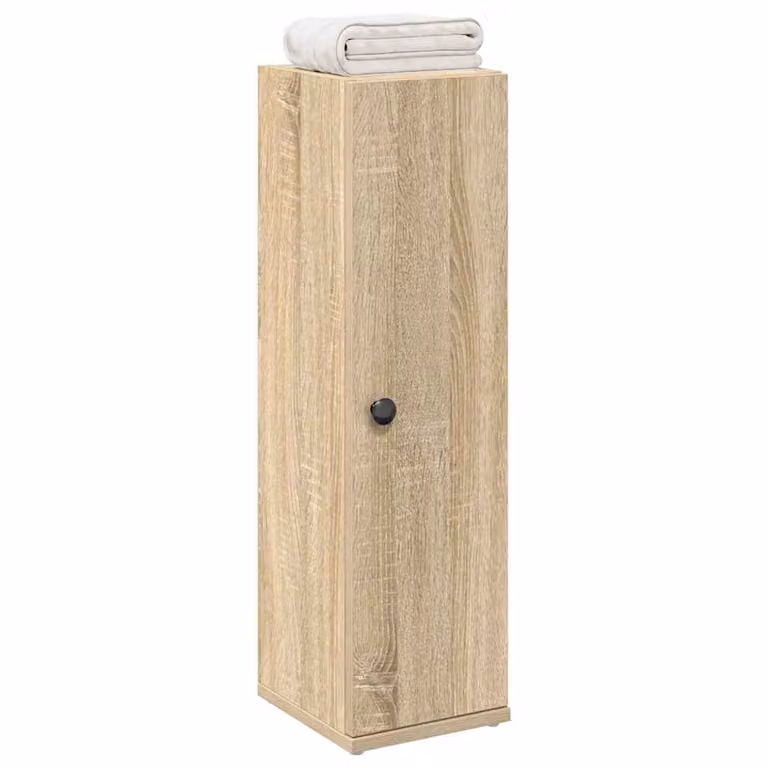 Mobile da bagno vidaXL con portarotolo in legno Rovere Sonoma, colore marrone, L: 20,5 cm, P: 22 cm, H: 72 cm