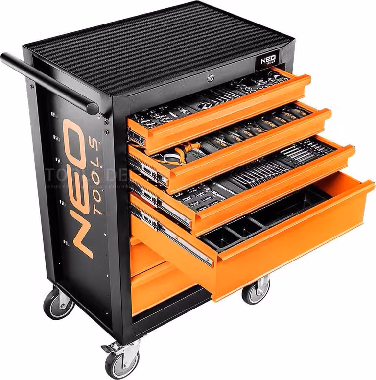 topex 84-221+g carrello porta utensili 6 cassetti , 155 pezzi
