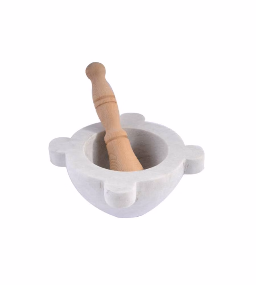 Mortaio Marmo C/Pestello Legno  7